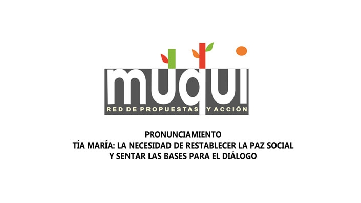 Tía María: La necesidad de restablecer la paz social y sentar las bases para el diálogo